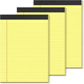 Yellow Legal Pads 8.5×11 Paper Tablets, College Ruled Yellow Writing Pads 3 Pack Note Pads 8.5"x11" 30 Sheets/60 Pages, Sturdy Backing – Lined Notepad Ideal for Students, Office, and Business Use