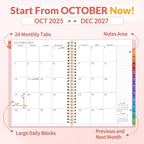 SUNEE 2026-2027 Planner - 24 Months (Jan 2026 - Dec 2027) - 7"x10" Monthly Spreads & Yearly Planner, Pink