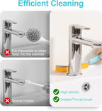 JOYMOOP 4 Pack Crevice Cleaning Brush, Turquoise Hard Bristle Grout Brush, House Cleaning Supplies, Magnetic Gap Cleaning Brush for Kitchen, Bathroom, Window, Toilet, Multifunctional Cleaning Tools