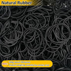 MOWPOG 700 Pcs Rubber Bands, Size #16 Reusable Elastic Rubber Band for Office Supplies File Folders, Home Packaging, Crafts DIY Bundling, Multipurpose (Black)
