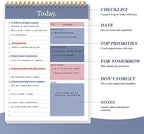 To Do List Notepad - Daily Planner Notepad Undated 52 Sheets Tear Off, 6.5" x 9.8" Checklist Productivity Organizer with Hourly Schedule for Tasks