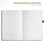 VIVID SCRIBBLES Bullet Dotted Journal – 160gsm No Bleed Thick White Paper – 200 Numbered Dot Grid Pages – a5 Dotted Notebook Includes a Gift Box and Journal Stickers