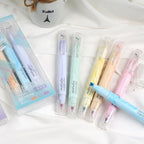 Techjob Aesthetic Highlighters 6 Pack Dual Tips,Double Line Highlighters Assorted Colors, Home and Office Use, Teacher Supplies, Ideal Highlighter for Organizing and Coloring
