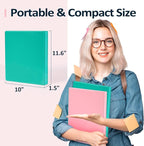 BinderX Extra Durable 3 Ring Binder, Round Ring 2 Inch Binders, Fits 450 Sheets of 8.5x11 Paper, Customizable View Cover with Inside Pockets, Cute 2" Binder, School Supplies for Girls, Aqua Blue