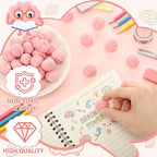 Gilprop 48 Pcs Brain Shaped Erasers Bulk, 1 Inch Mini Halloween Erasers Halloween Party Favors Fun Classroom Supplies Cute Novelty Gifts for Students Teacher Must Haves (Pink)
