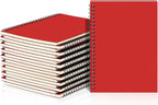 Yahenda Spiral Notebook Bulk A5 Journal Lined 8.3'' x 5.5'' Writing Composition Paper Small Notepad Subject Notebook for Students Office Business Back to School Supplies(Red,18 Pcs)