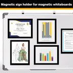 VAIIGO 5Pack Magnetic Frames for Refrigerator - 8.5 x 11 Magnetic Sign Holder, Magnetic Paper Holder Document Holder for Fridge, Metal, Whiteboard Surface - Magnetic Picture Frame Poster Frame