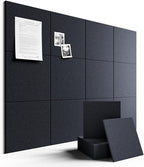 Fluxynara Large Felt Bulletin Board 48" X 36" Cork Board Alternative-12 Pack with 70 Safe Removable Adhesive Tabs, Cork Boards for Walls Cork Board for Home Office Classroom Pin Board -Navy Blue