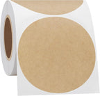 Hybsk Round Color Coding Circle Dots Labels Warehouse Inventory Organizer Stickers (3 inch, Kraft)