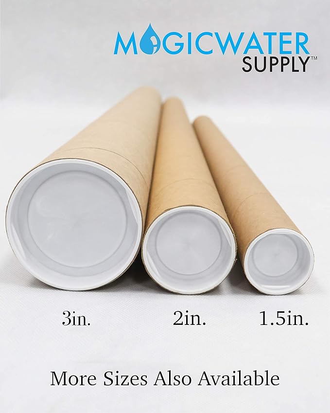 MagicWater Supply Mailing Tube - 2 in x 12 in - Kraft - 12 Pack - for Shipping and Storage of Posters, Arts, Crafts, and Documents