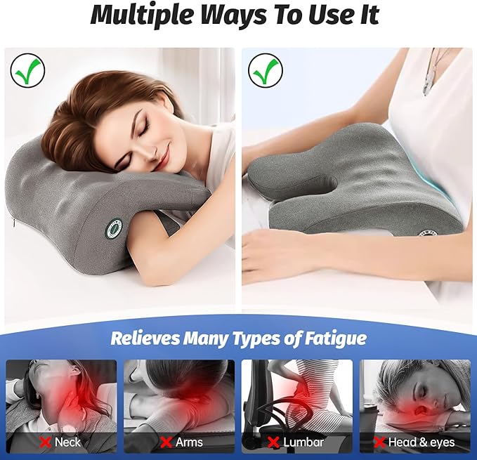 xiaomubiao Headrest Office Chair Neck Pillow Ergonomic Memory Foam Desk Pillow for Napping, Headrest Attachment for Office Chair,Neck Support Pillow Chair for Car, Office, Gaming