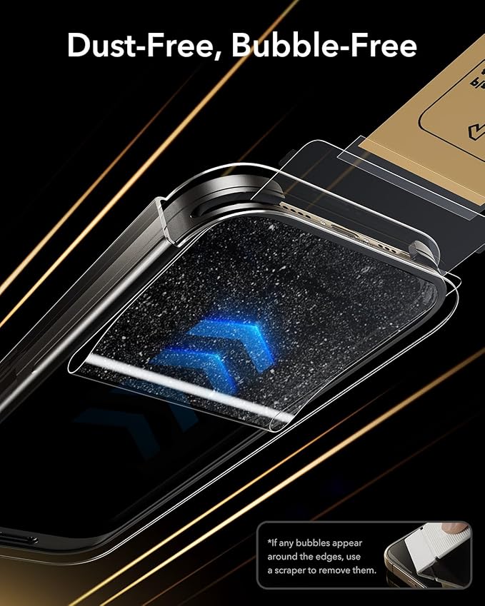 ESR Accessory Glass by Corning™ 3 Pack 9H+ Glass for iPhone 16 Pro Max Screen Protector, Military Grade Shatterproof & Durable with UltraFit Tray