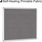 BoardsPlus Gray Felt Bulletin Board, 18" x 24", Wall Mounted Self-Healing Pin Board with Aluminum Frame, Affordable Felt Vision Board for Home, Office, Dorm & Classroom