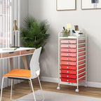 Giantex 10-Drawer Storage Cart w/Universal Wheel, Rolling Cart w/Handle, Home Organizer Storage Unit w/Removable Drawers, Trolley Utility Cart for Kitchen Makeup Living Room Office Play Room