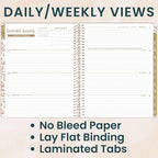 bloom daily planners 2026 Planner (January to December) - 8.5” x 11” Weekly & Monthly Dated Agenda Organizer Book with Stickers & Tabs - Flexible Soft Cover - Tan Leopard