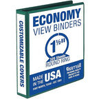 Samsill 1.5 Inch 3 Ring Binder, Made in USA, Economy Round Ring, Clear View Cover, 325 Sheet Capacity - for School, Home, Office - Forsest Green