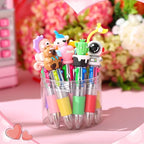 Pajean 24 Sets Valentine's Day Gifts for Classroom Exchange Cute 4-in-1 Multicolor Ballpoint Pens with Cards Valentines Party Favors School Students Prizes Bag Fillers Sweet Stationery Supplies