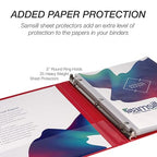 Samsill 0.5 Inch 3 Ring Binders, Made in USA, Economy Round Ring, Clear View Cover, 100 Sheet Capacity - for School, Home, Office - Red, 12 Pack