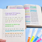 ZackZ Bible Highlighters Assorted Colors with Verses, Chisel Tip Colored Highlighter Markers Bulk Fluorescent, Dry Quick Bright Colors, Perfect for Bible Study Journaling, 6 Candy Color 30 Pack