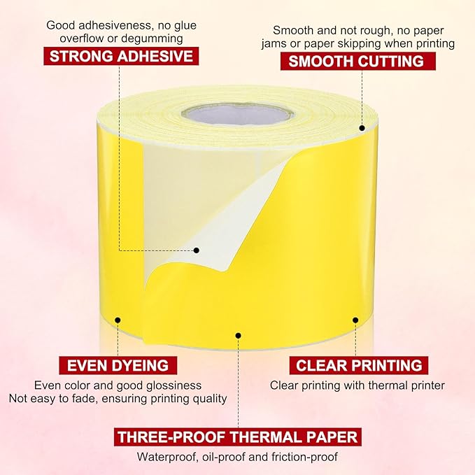 PATIKIL 3 x 5 Inch Rectangle Inventory Color Coding Labels 1 Roll, Square Self-Adhesive Inventory Label Stickers for Office Home Organization Name Tags, 500 Per Roll, Yellow