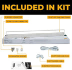 LED Under Cabinet Lighting Hardwired - 3CCT 40 Inch White Finish - Undercabinet Lights for Kitchen - Linkable Undercounter Dimmable Plug in Light or Hard Wired - Under Counter Fixture Direct Wire