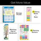 HARDCOVER 2026 Planner, 5.5"x8": 14 Months (November 2025 - December 2026), Daily Weekly Monthly Planner, Yearly Agenda, Bookmark, Pocket Folder and Sticky Note Set (Tree Seasons)