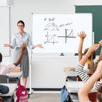 Large Dry-Erase Rolling Magnetic Whiteboard - TSJ OFFICE 48 x 32 Inches Dry Erase Board with Stand Height Adjust Double Sides Mobile White Board Easel on Wheels Office, Home & Classroom
