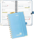 POPRUN 2026 Pocket Planner with Hourly Time Slots for Purse, (Small Size-4'' x 6.25'') - Daily Weekly and Monthly Calendar Agenda 2026 Appointment Book with Inner Pocket, 100 GSM - Haze Blue