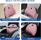 Skechers Lumbar Support Pillow for Office Chair,Memory Foam Lumbar Pillow,Lower Back Pain Relief Lumbar Pillow,Ergonomic Design Back Support Pillow for Office Chair,Car,Home,Travel,Pink