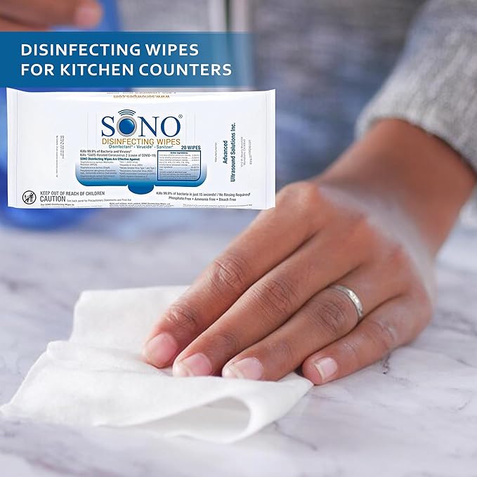 SONO Disinfecting Wipes - Medical-Grade, Alcohol-Free, No Bleach - Multi-Surface Cleaning Wipes for Home, School, Office - 960 Count (Pack of 12)