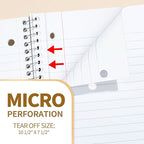 SUNEE Spiral Notebooks Wide Ruled, 1-Subject, 4 Pack, 8 x 10-1/2 inch, 70 Sheets, 3-Hole Punched 70gsm Paper, Green, Grey, Beige, Red for Work, Home & School, Writing Journal