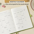 Crein Lynh 2025-2027 Premium Planner, Weekly & Monthly Calendar Planner with Budget & Goal Setting, January 2025 – December 2027, Tabs, Inner Pocket, Daily Journal Organizer for Women, A5, Green