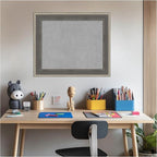 Amanti Art Grey Framed Magnetic Board 21x25 Small Vision Board for use with Magnets, 100% Metal Sheet to Display Items as Office Decor or for Home Organization in mudroom, Kitchen or Kids Room