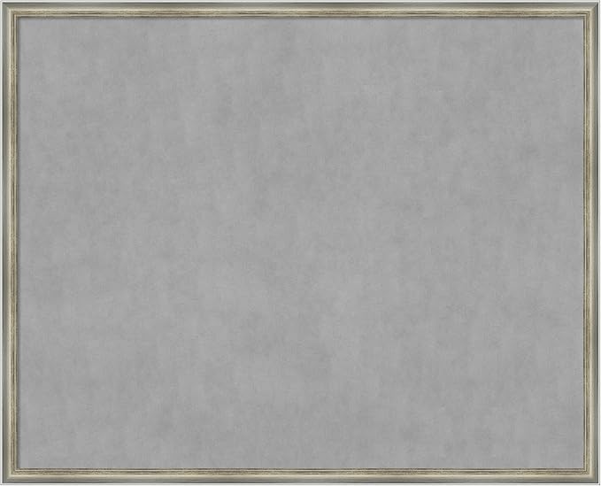 Amanti Art Silver Framed Magnetic Board 34x42 X-Large Vision Board for use with Magnets, 100% Metal Sheet to Display Items as Office Decor or for Home Organization in mudroom, Kitchen or Kids Room