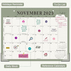 Gannyfer Desk Calendar 2026, Magnetic Calendar for Refrigerator, 18 Monthly Wall/Fridge/Desk Calendar 2026 with Hanging String, Magnetic Stripe, 3 Stickers, 2026 Calendar for Office, Home or School (14" x 11")