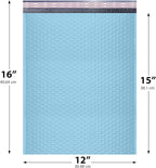 Light Blue Large Poly Bubble Mailers 12x15 inch | Self Seal Padded Envelopes Cushioned Bubble Mailer | Usable Size 12x15 | WaterProof | Lightweight mailing Shipping Bags | 50 Pack Bulk