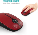 VssoPlor Wireless Mouse, 2.4G Slim Portable Computer Laptop Mouse with Nano Receiver Quiet Silent Optical Mice for Notebook, PC, Laptop, Computer-Black and Red