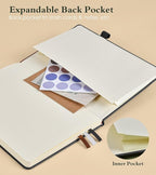PAIBAS Blank Journal Notebook for Women Men,160 Pages,A5 Hardcover Sketchbook for Drawing, Sketch book, Unlined Notebooks for School,Work, Note Taking,Travel Journals for Writing 5.8"x8.5" (Black)
