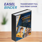 Performore Black Easel Binder - 1.5" Round Ring Flip Display Easel Folder - Presentation- Standing Clipboard for Desk - Flip Chart Easel - Foldable
