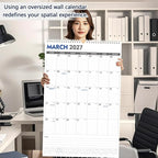 GuassLee Extra Large Wall Calendar 2026, 36"x 24" Jumbo Vertical Wall Planner 2026-2027 from January 2026 to June 2027,18 Months with Julian Dates and Notes for Office School Home Teacher Planning