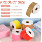 PATIKIL 1000Pcs Colored Coding Labels Stickers, 5x3 Inch Rectangle Inventory Stickers Self Adhesive Tags for Office Business Inventory Management Product Labeling Home Decor, Brown