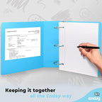 3 Inch Binder 3 Ring Binders, Slant D-Ring 3” Clear View Cover with 2 Inside Pockets, Heavy Duty Colored School Supplies Office and Home Binders Pink, Blue, Purple, Green (4 Pack) – by Enday