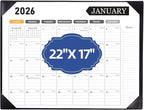 Large Desk Calendar 2026, Calendar with Desk Protecting Pad, 2026 Desk Calendar Large 22x17, Runs From January 2026 to June 2027, 18 Months, Big Desktop Calendar for Family Classroom and Office