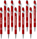 CRME 10pcs Red Nurse Pen Set Sculpture Funny Quotes Inspirational Pen Personalized Gifts Smooth Writing Pens No Smudge Pen Sets for Women Gift Nurse Week & Graduation Gifts