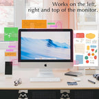 Keenjorika 2PCS Multifunctional Monitor Documents Holder, Pink Acrylic Board with Clips, Desktop Message Board for Office with Sticky Note, Monitor Documents Holder (Pink)