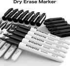INTUNO Dry Erase Markers, 108 Count Black, Fine tip, Low-Odor, Perfect for Office, Teaching, Meeting, Presentation, Classroom, Home