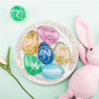 QFkris Crystal Blessings Paperweight Easter Eggs 3.4" Blown Glass Art Figurine Collectibles Desk Decor (Pink)