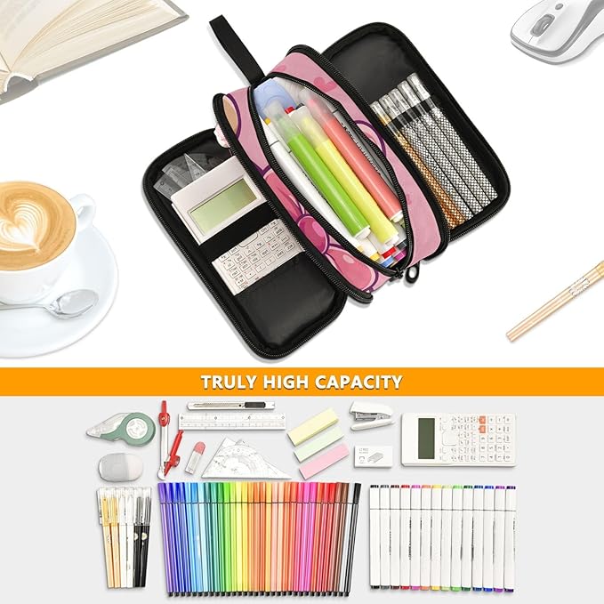 BOENLE Cute Bear Pencil Case Box Boys Girls Large Pencil Pouch with Zipper Compartments Big Capacity Stationery Pen Bag Organizer for Kids Teens Adults School