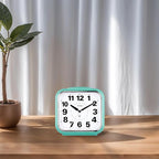 Tinload 5.5" Large No Ticking Analog Alarm Clock,Silent Readable for Seniors,Easy to Set,Gradual Rise Alarm,Big Numbers,Gentle Wake,Snooze, Lighted on Demand,Battery Operated,Green