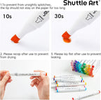 Shuttle Art 240 Colors Alcohol Markers, 239 Colors Dual Tip Art Marker Set Plus Colorless Blender, Micro-tip Pens, White Highlighter Pens, Marker Bag with Holders Perfect for Students Adults Coloring